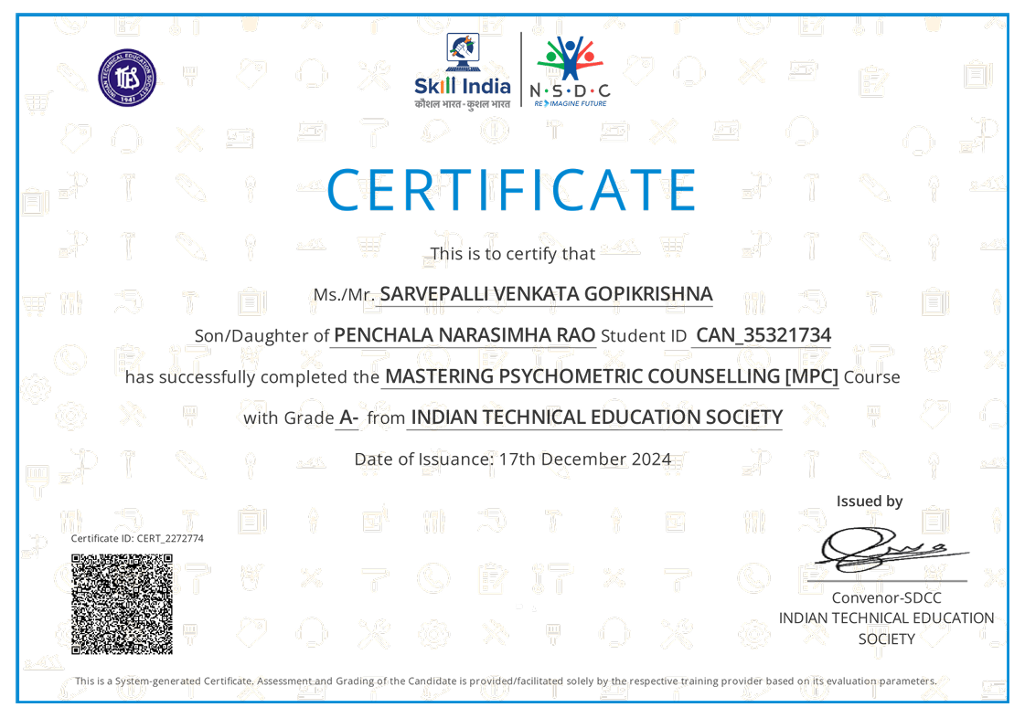 Master Psychometric Counselling